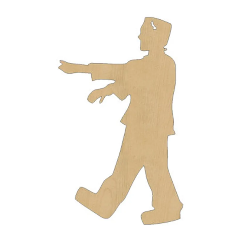 10pcs laser cut wood wooden frankenstein shape diy craft gift tag happy halloween decorations