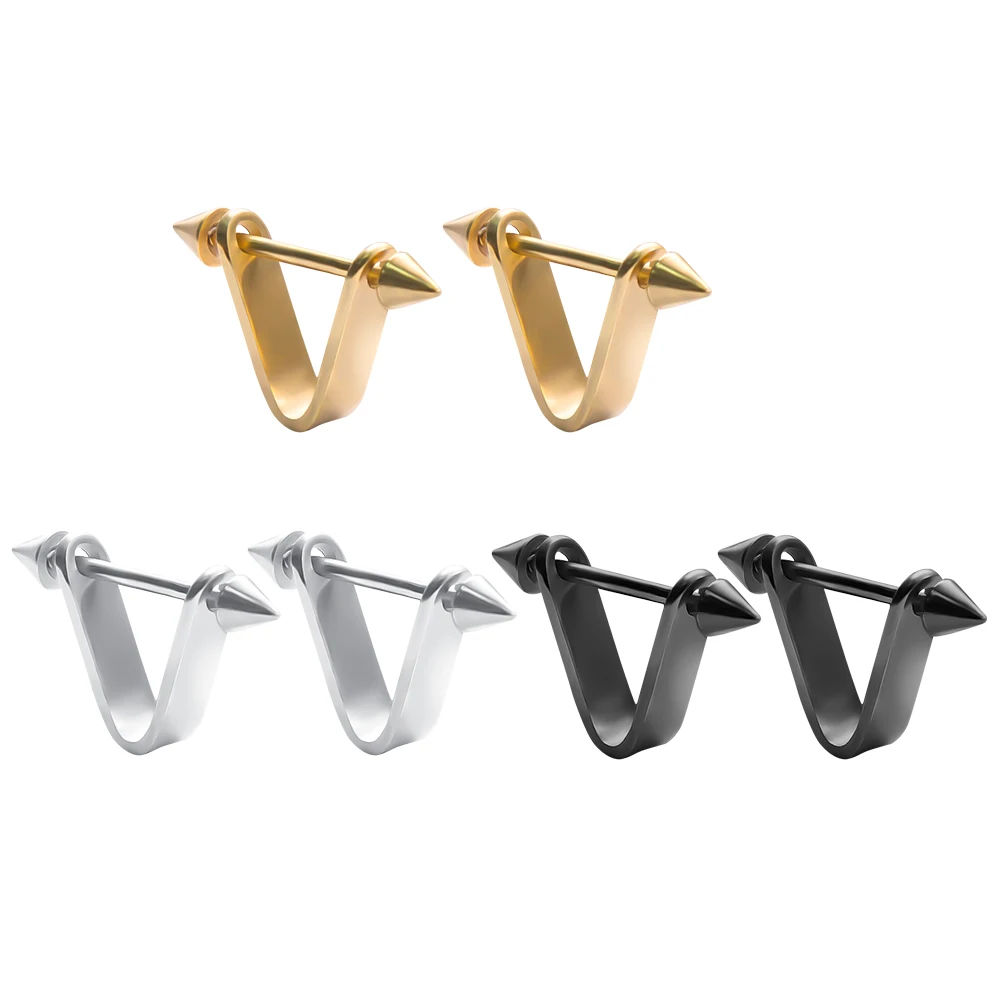 

1 Pair Special Earring Stud for Men Women Ear Stud Triangle Stainless Steel Stud Earring Ear Piercing Jewelry Brinco