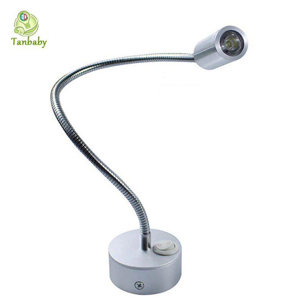 Tanbaby 1W 3W Flexible Tube Led Wall light with on off switch White Warm White AC5
