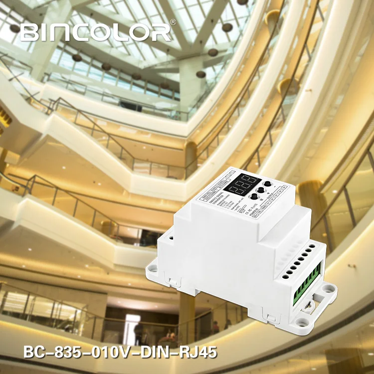 BC-835-010V-DIN-RJ45 5CH led din-рейку DMX512/1990 сигнал 0-10 В или ШИМ 10 В 5 В преобразователь сигнала DMX512 контроллер, DC12V-24V