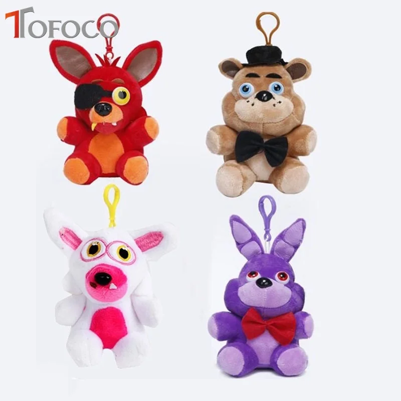 Tofoco 4 шт./компл. Five nights at Freddy's 4 FNAF игра ужаса плюшевые Куклы plushie животного игрушки Фредди Foxy Бонни калечить Игрушечные лошадки для малыша