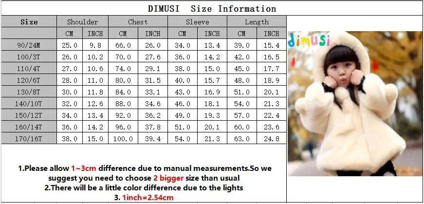 DIMUSI/зимние куртки для девочек; модная кашемировая плотная ветровка с искусственным мехом; Повседневная Верхняя одежда для маленьких девочек; детская одежда с капюшоном; EA034