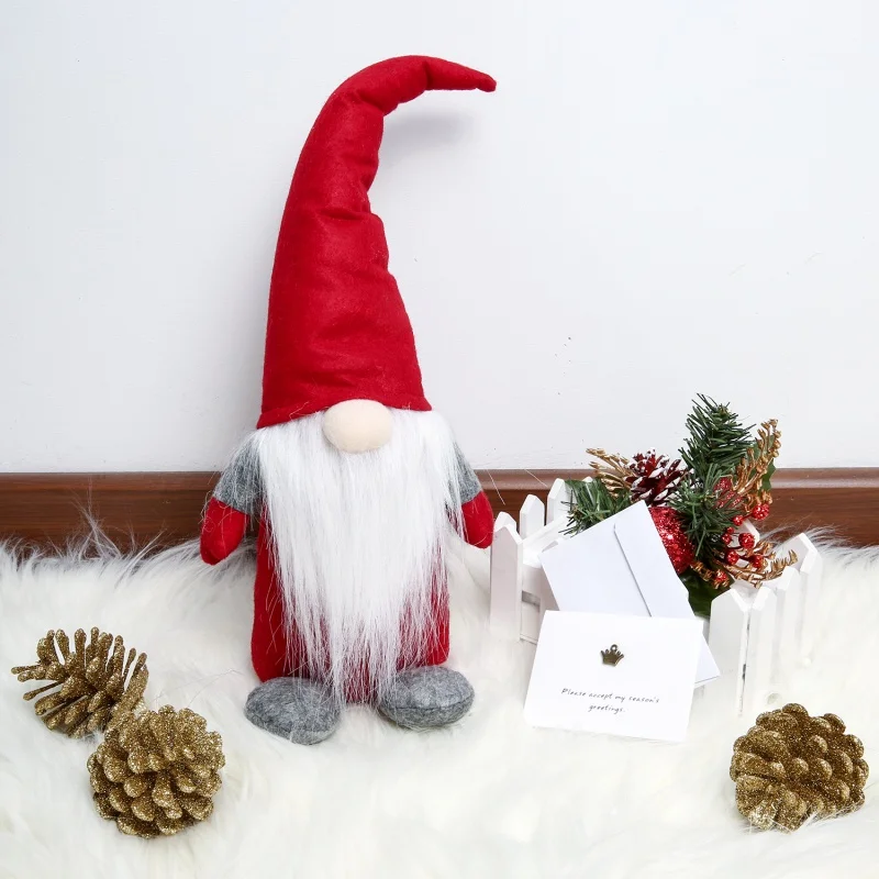

Christmas Tree Ornaments Handmade Swedish Tomte Santa Doll Scandinavian Gnome Plush Birthday Present Home Holiday Table Decor