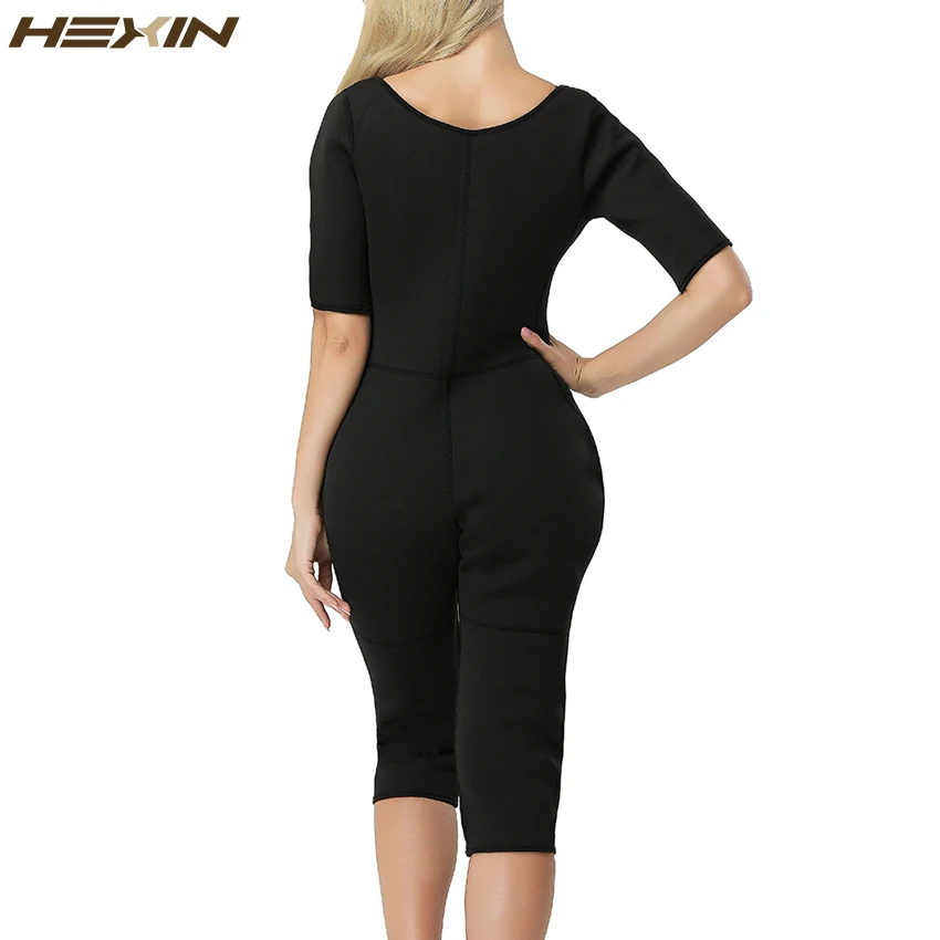 HEXIN Neo Sweat Hot Slimming Neoprene Suit With Sleeves Body Shapers For Weight Loss Sauna Workouts Fajas Shapewear with Trimmer
