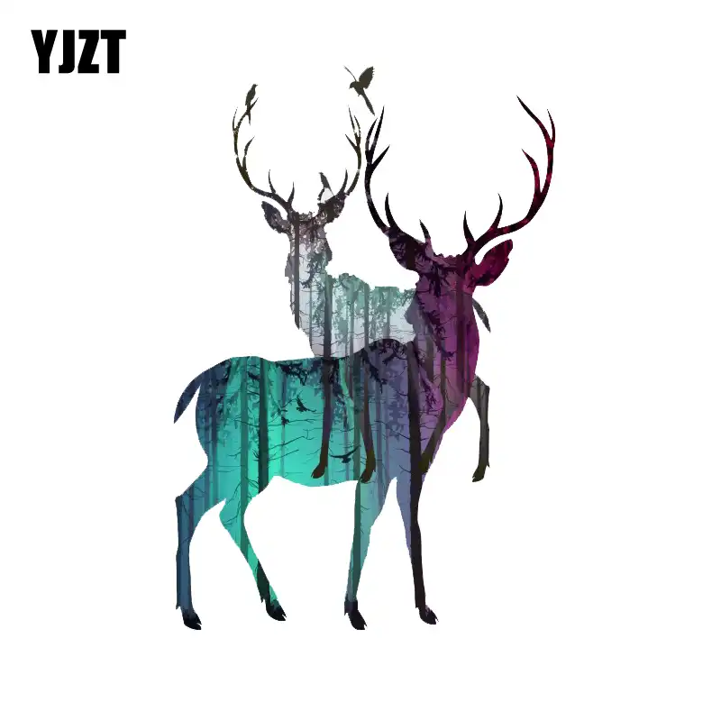 Calcomania De Silueta De Reno De Dibujos Animados De 10 7 Cm 15 7 Cm Yjzt Pegatina De Coche De Motocicleta De Pvc 11 00781 Aliexpress