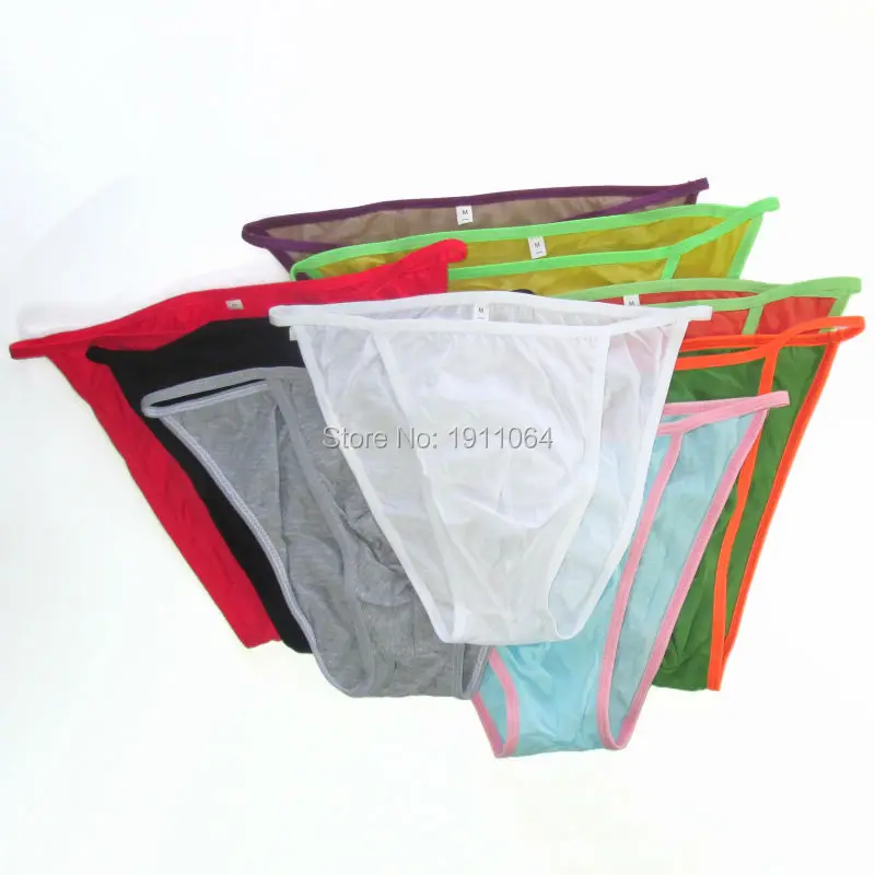 Mens String Bikini Fine Soft Cotton G342C Colors Sexy Underwear Contoured Pouch