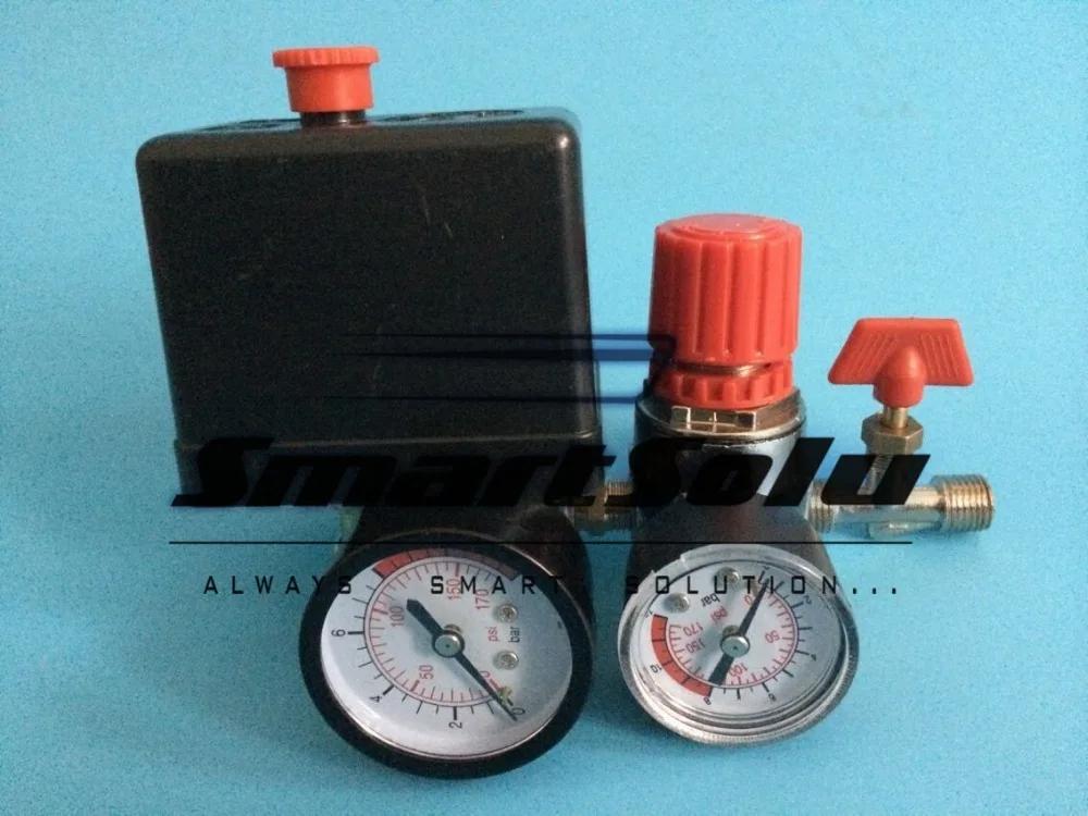 

Free shipping 7.25-125PSI Air Compressor Pressure Switch Control15A 240V/AC Adjustable Air Regulator Valve Compressor Four Holes