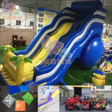 Гуанчжоу KK Facotry 27 футов винт горка двойная полоса надувной Прокат