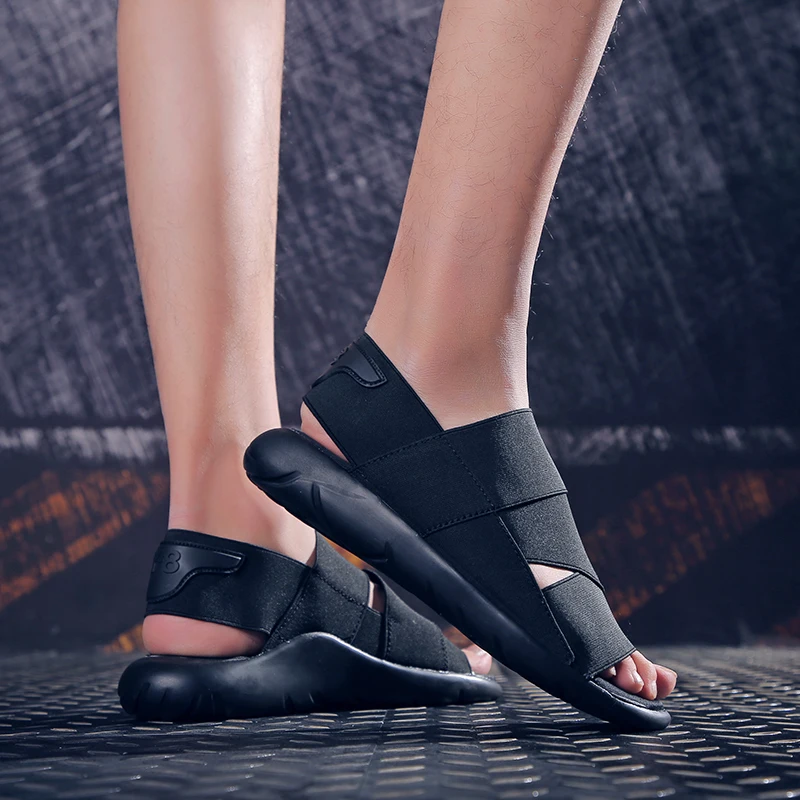 Новые летние большие размеры 46 пляжная обувь для мужчин сандалии в римском стиле для отдыха удобные сандалии без шнуровки мужские мягкие