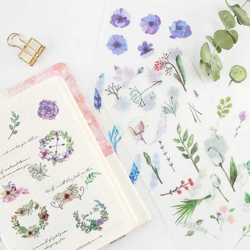 

6 pcs/pack Natural's Kids Decorative Stickers Adhesive Stickers DIY Decoration Diary Stationery Stickers Children Gift Supplies