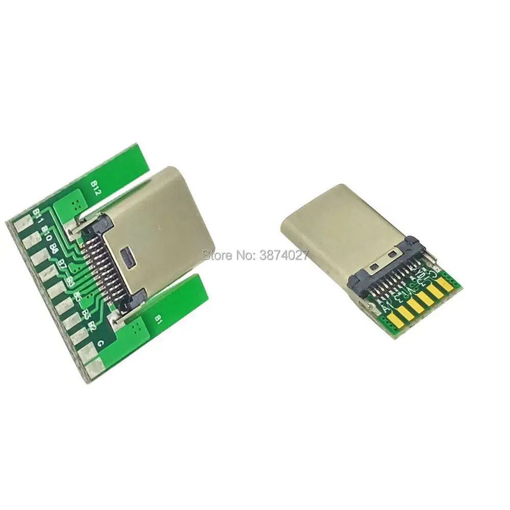 DIY 24pin USB C 3 1 Type штекер и гнездо разъем типа SMT с печатной платой|Кабели VGA| |