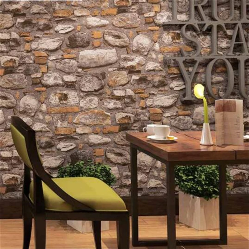 

beibehang Retro Vintage brick wallpaper antique restaurant bar cafe clothing store culture papel de parede stone wall paper