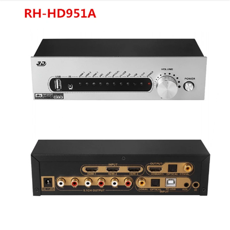 

Support 3D FLAC APE DTS AC3 WAV HDCD DSD AAC WMV MP3 LPCM M4A Dolby USB Fiber Coaxial 5.1 Channel 4K * 2K HDMI audio decoder