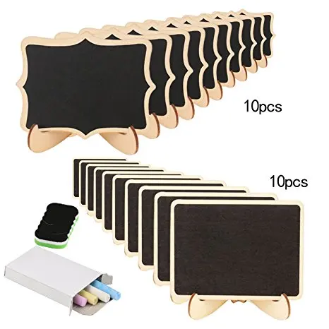 

METABLE 20PCS Mini Chalkboard Small Blackboard With Stand for Party Wedding Table Number Message Board