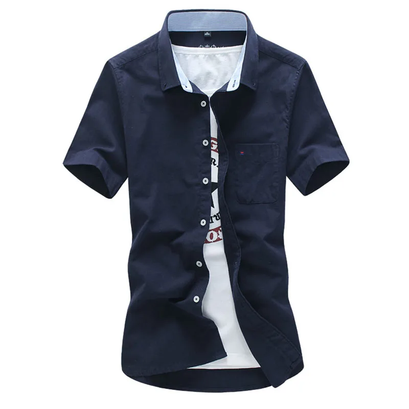 

Hawaiian Shirt 2019 Fashion Solid Color Male Casual Short Sleeve Shirt Brand Men'S Clothing Camisas Men Shirt Plus Size 5XL