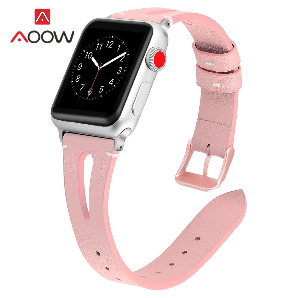 

Genuine Leather Strap for Apple Watch 4 40mm 44mm 38mm 42mm Floral Printing Rose gold Men Women Bracelet Band for iwatch 1 2 3