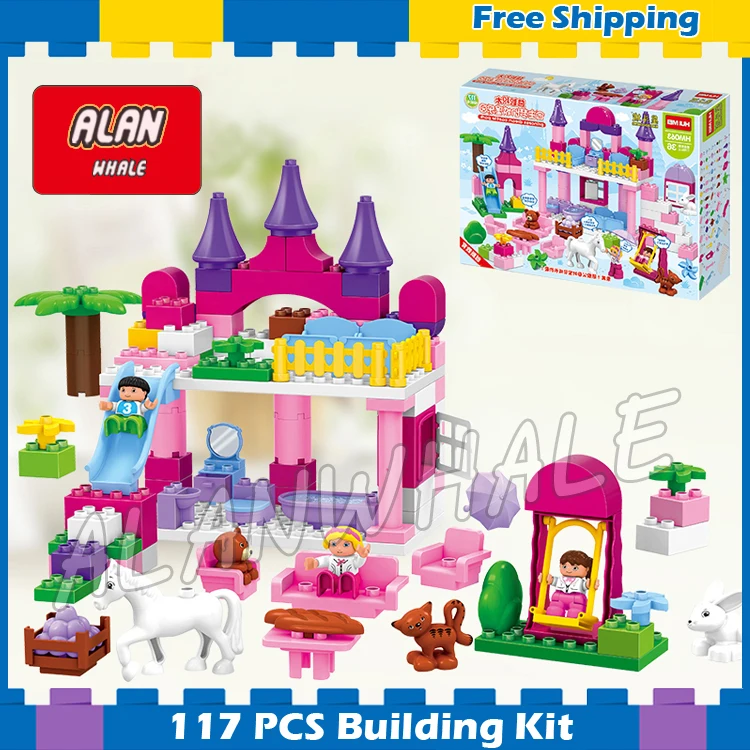 

117pcs Princess the First Royal Castle Dream Park Model Big Size Building Blocks Bricks Toys Gifts Compatible With Duplo