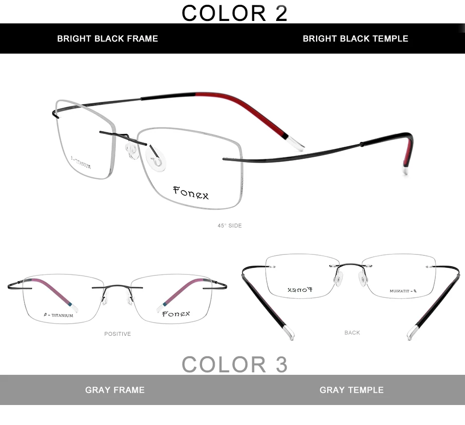 FONEX B титановая оправа для очков без оправы, женские сверхлегкие очки по рецепту, мужские высококачественные оптические очки для близорукости 9203