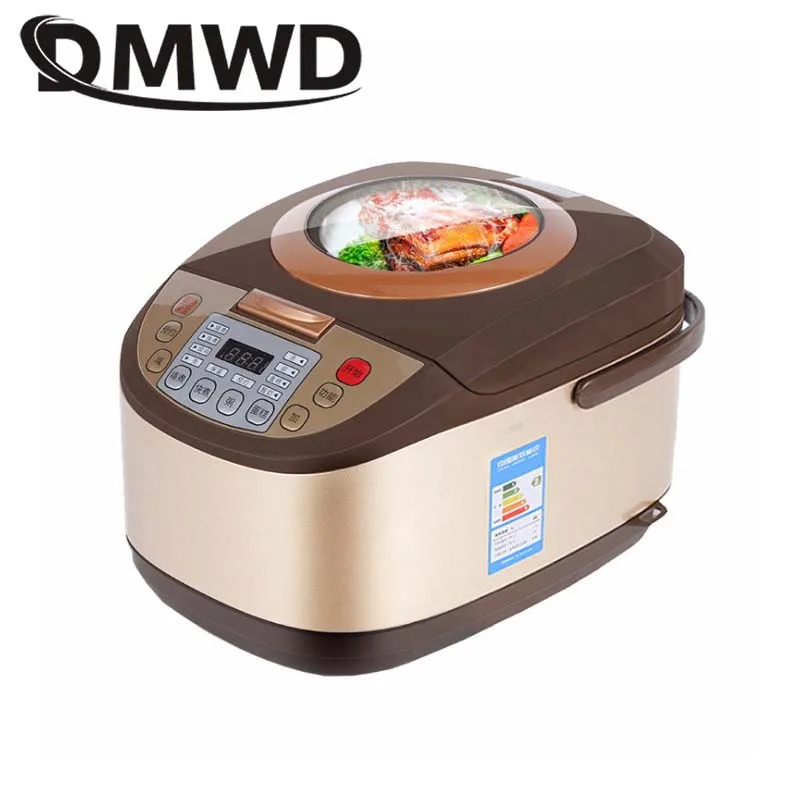 

DMWD Electric Rice Cooker 5L Timing Reservation Food Heating Pressure Cooking Steamer 2-8 People Soup Stew Pot Cake Yogurt Maker