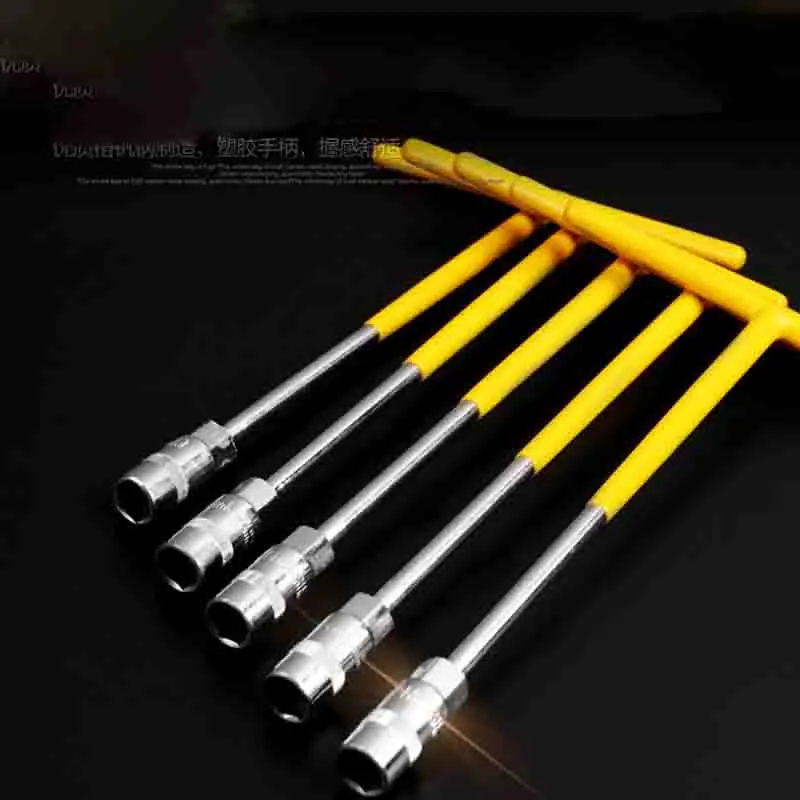 

New T Type Wrench Spanners Socket 8/10/12/13/14mm Tire Repair Polishing Hand Shank Hexagon Head Wrench Removal Garage Hand Tool