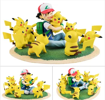 

6-8cm Pikachu Ash Ketchum Action figure toys collection doll Christmas gift figura T30