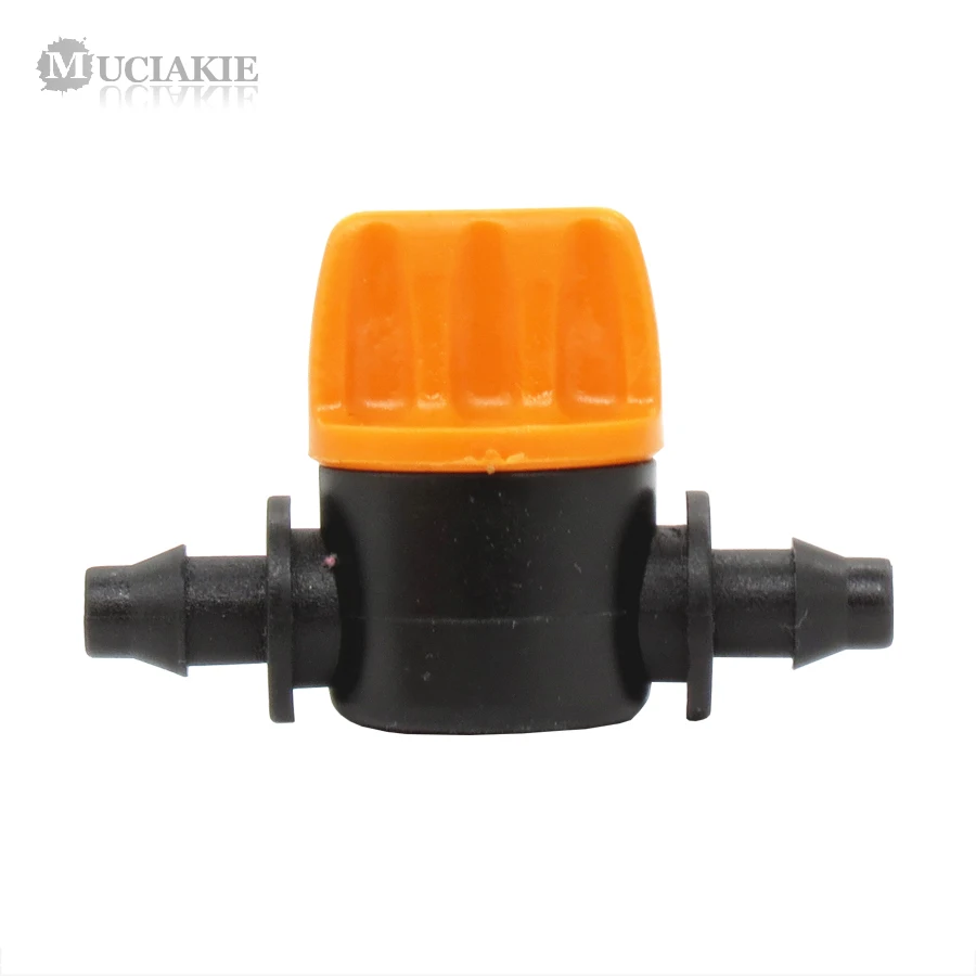 

MUCIAKIE 10PCS Miniature Plastic Shut Off Coupling Valve Connectors for 4/7mm Hose Garden Water Irrigation Pipe Adaptor Barb
