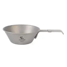 Outdoor Camping Bowl With Handle Portable Folding Titanium Bowls For Travel Hiking Camping Cooking Drinking Tableware keith 550ml titanium bowl ultralight camping travel tableware single wall and double wall pure titanium bowls for choose
