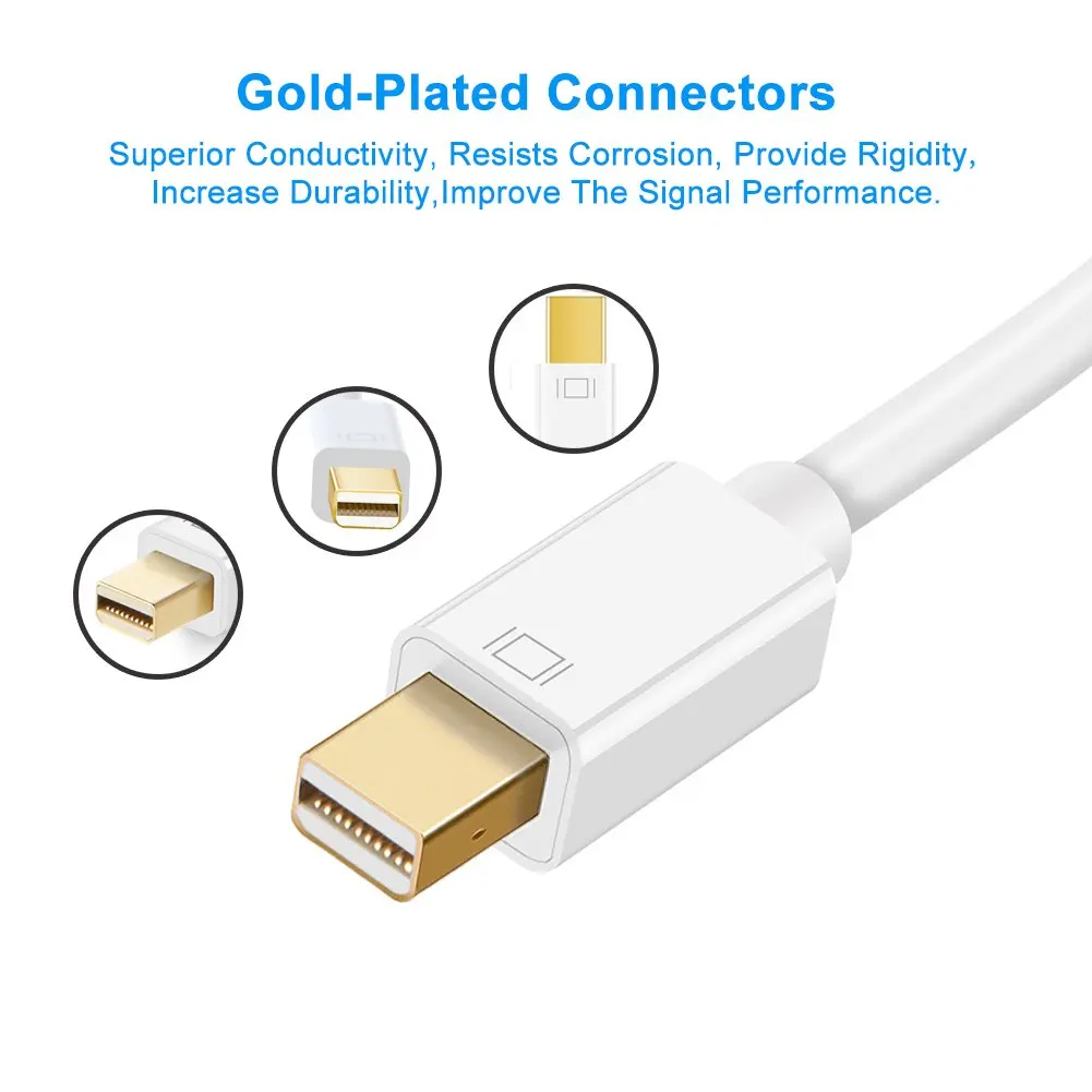 4K мини адаптер дисплея к HDMI jorinдо Mini DP (совместим с портом Thunderbolt) AV HDTV штекер