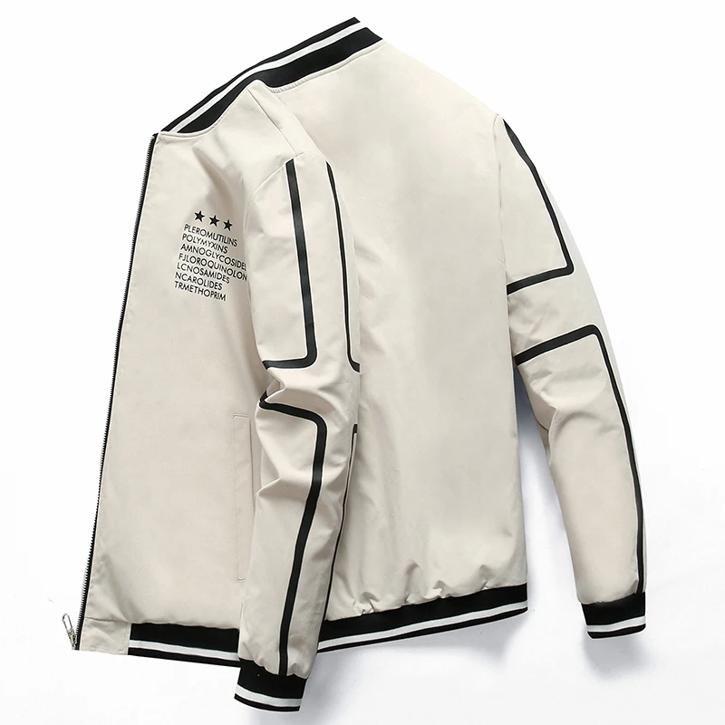 BOSIBIO/весенне-осенняя мужская куртка с модным принтом на молнии, куртка-бомбер, Мужская Уличная одежда в стиле хип-хоп, облегающая одежда, Размер 4XL LH-6