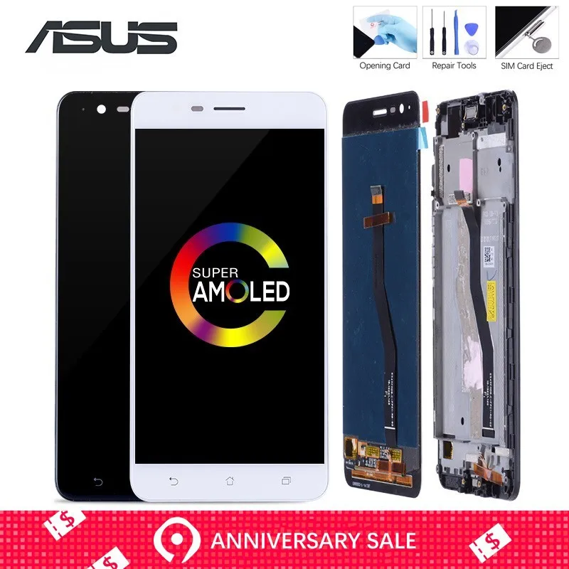 

AMOLED 5.5" Display For ASUS Zenfone 3 Zoom ZE553KL Display LCD Touch Screen Digitizer for ASUS Zenfone Zoom S No Dead Pixels