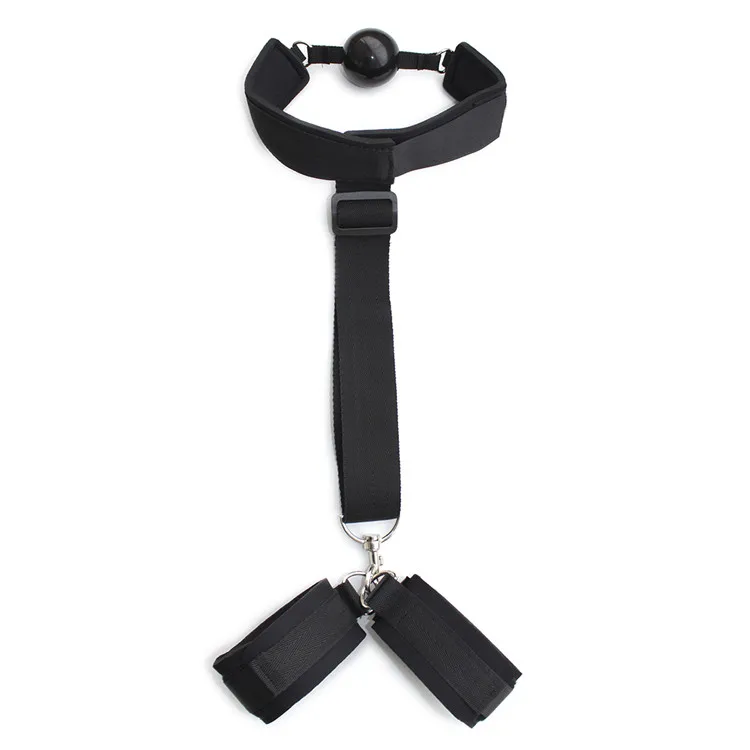 NINGMU Bondage Hand Cuffs Adult Sex Games with Open Mouth Gagged Ball Toys For Couples Erotic Products | Красота и здоровье