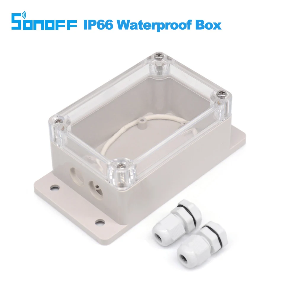 

Sonoff IP66 Waterproof Junction Box Waterproof Case Water-resistant Shell Support Sonoff Basic/RF/Dual/Pow for Xmas Tree Lights