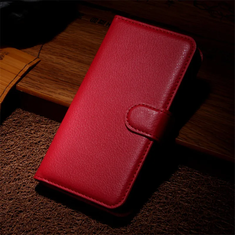 Slim Luxury Handmade PU Litchi Leather Wallet Case Folio Cover With