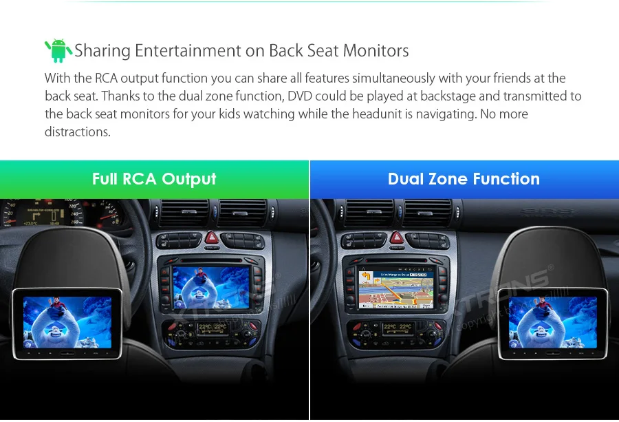 Clearance 7" Android 8.1 RCA Car Multimedia DVD Navigation GPS Radio for Mercedes-Benz C-Class W203 2000-2004 & Viano/Vito W639 2003-2006 8