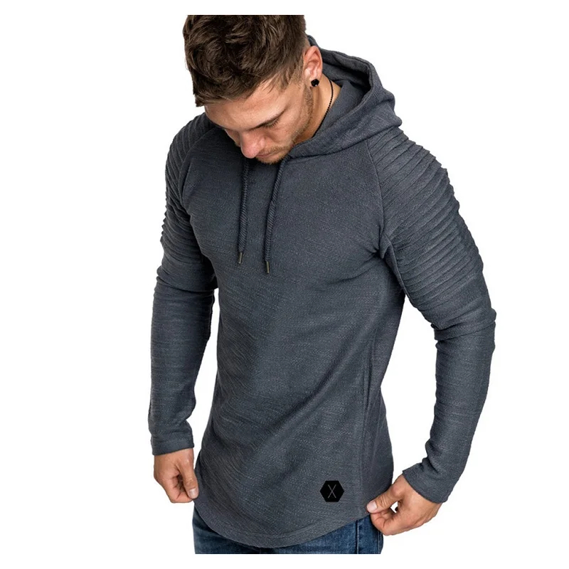 Hoodies Men 2018 Fashion Hoodies Brand Men Pleated Shoulder Sweatshirt Male Hoody Tracksuit Hip Hop Autumn Winter Hoodie Mens