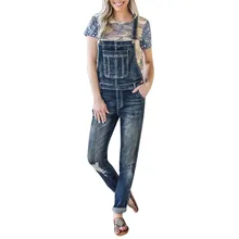 JAYCOSIN Женская одежда Джинсы Свободные стрейч нагрудник джинсовые брюки модные повседневные рваные джинсы Femme девушки комбинезоны брюки