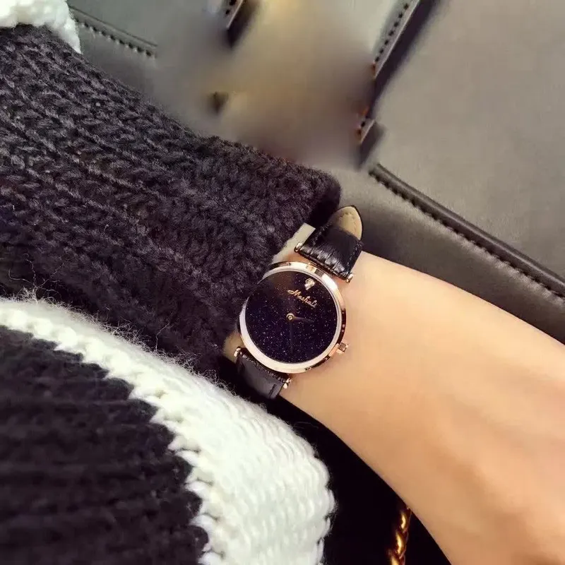 Ultra thin Full Crystal Rhinestone Fashion Watches Womens Leather Ladies Casual Dress Wrist Watch Clock montre