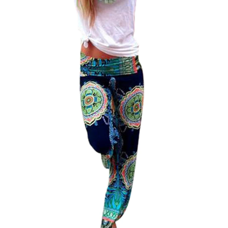 

SHUJIN Women Print Pants 2018 Spring Causal Wide Leg Pants Loose Straight Trousers Female Harem Sweatpants Plus Size XXXL 4XL