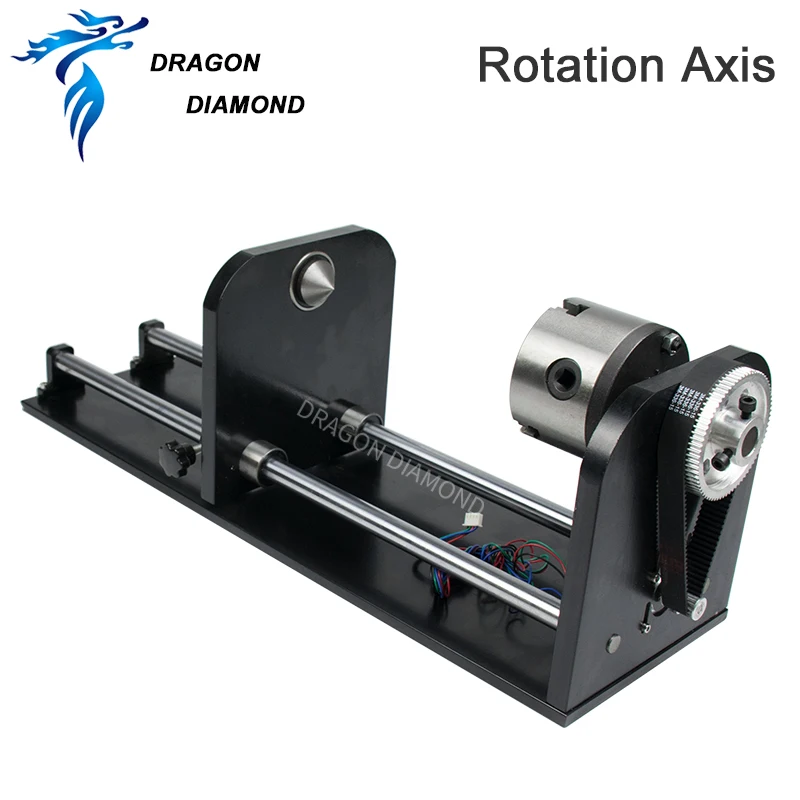 DRAGON DIAMOND Rotary Engraving Attachment Rotation Axis with Rollers Stepper Motors for Laser Engraving Cutting Machine