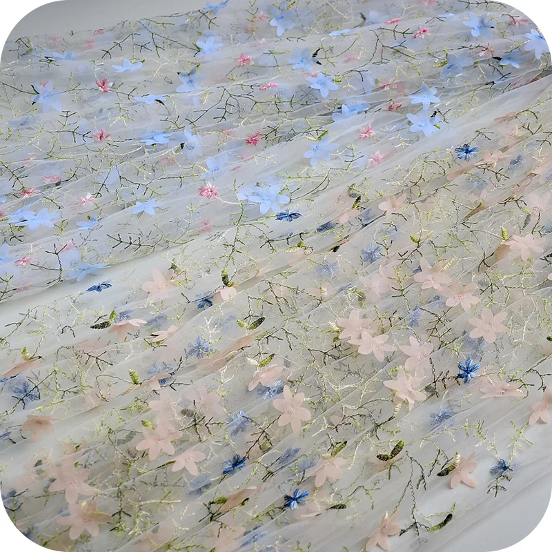 

Solid Chiffon flowers, mesh lace embroidery, children's wear, Barbour curtain, household cloth, hand-made DIY skirt cloth.
