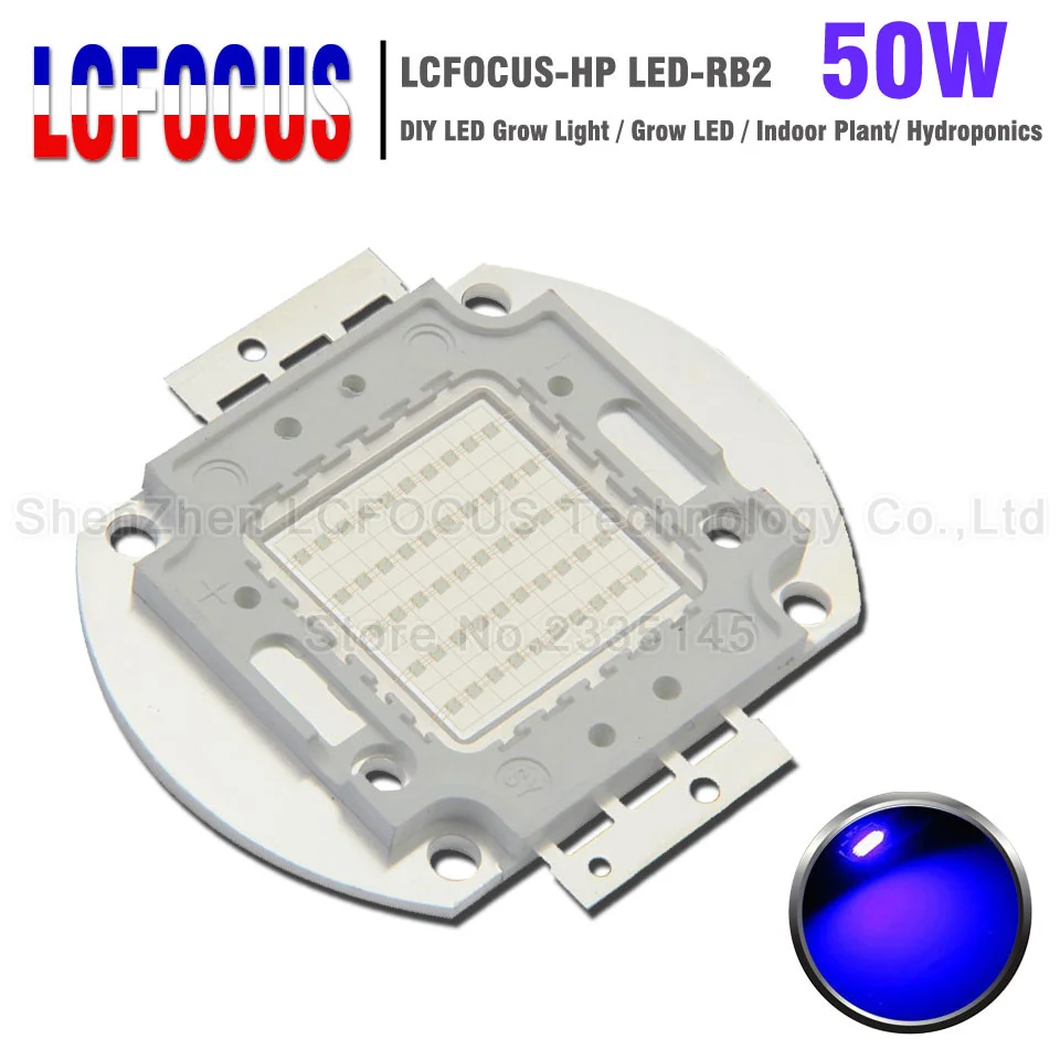 Супер Birght 50 Вт растут светодио дный Королевский синий 440NM 470NM COB SMD диод DIY 50 Вт 100 Вт 150 Вт 200 Вт светодио дный светать для внутреннего