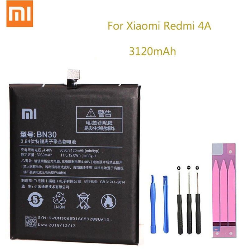 Xiao Mi аккумулятор для телефона BN30 Xiaomi Redmi 4A 3120 мАч Redrice Hongmi Bateria высокое качество +