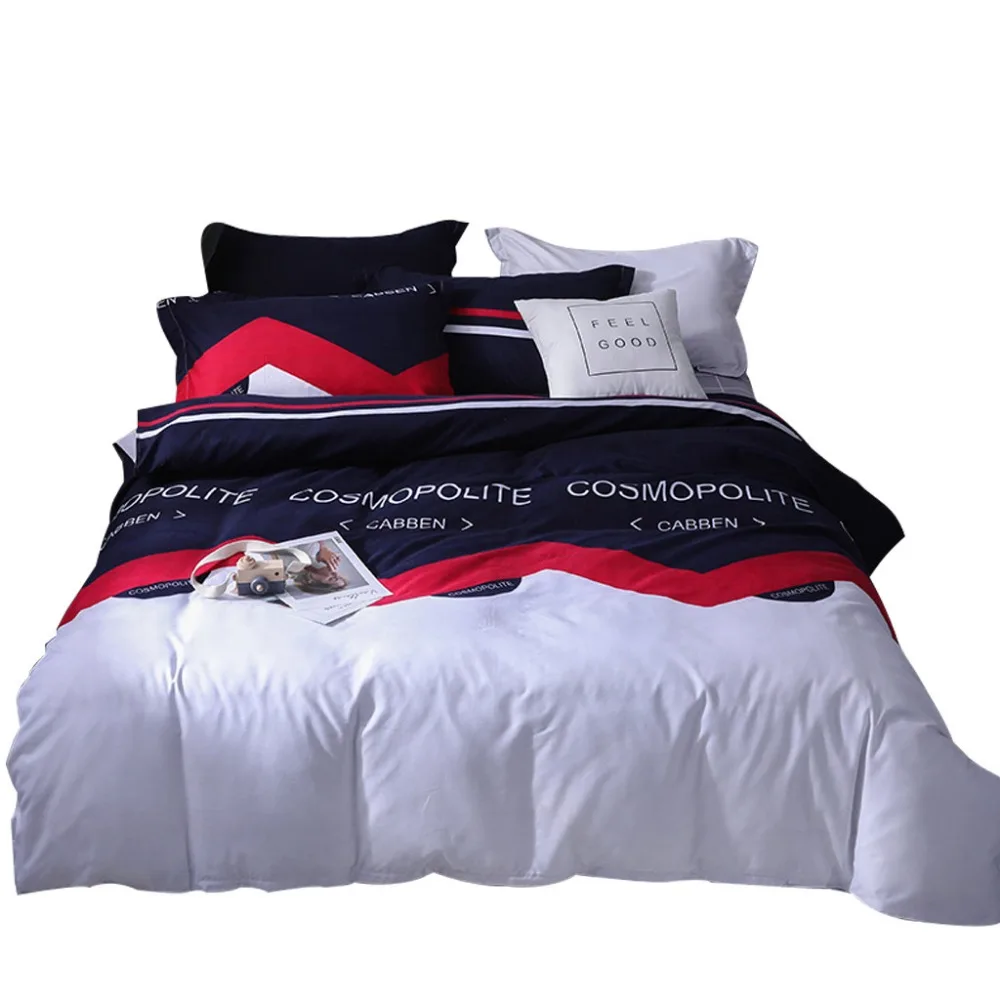 

Quilt Cover Set Polyester Bed Cover Set Three Piece Bedding Tribute Cotton Pillowcase Creative Pattern Full Size L715
