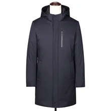 601 Новая мода среднего возраста мужчины досуг длинный пуховик папа зимнее утолщенное пальто с капюшоном пуховик пальто Мужская зимняя одежда