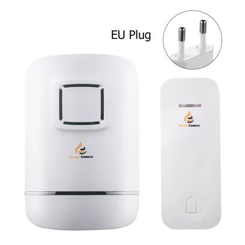 IP47 водонепроницаемый беспроводной дверной звонок, дверной звонок, без батареи, Автономная Кнопка передатчика, подключаемый приемник, 32 мелодии звонка - Цвет: Original EU plug
