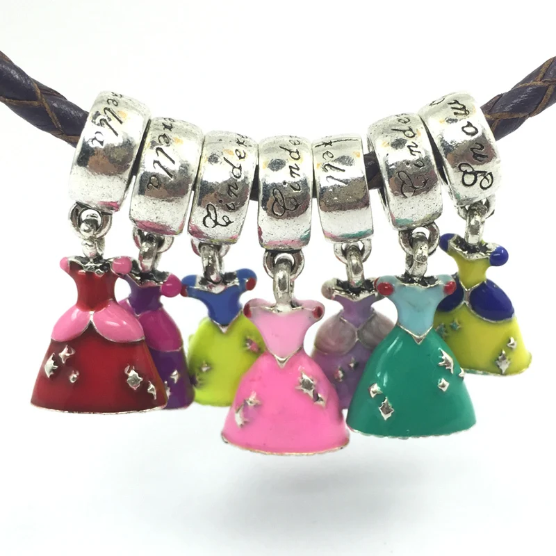 

Cinderella Evening Dress Enamel Pendant European Bead Fit Pandora Charms Bracelets & Necklaces