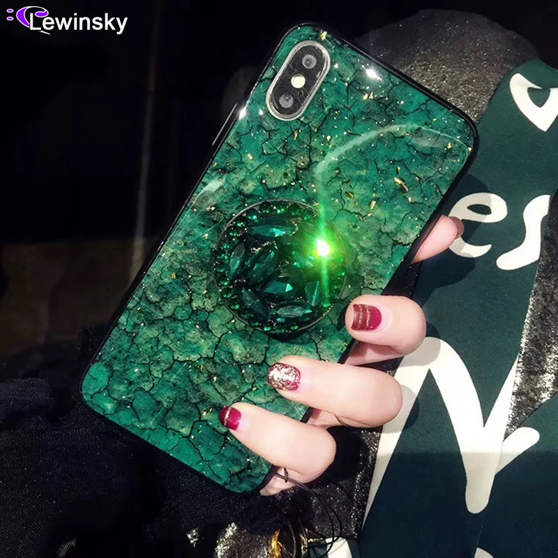 

Luxury Diamond Marble Glitter silicon phone case for Samsung Galaxy S9 S8 S9 Plus S7 edge holder ring Cover For Samsung Note 8 9