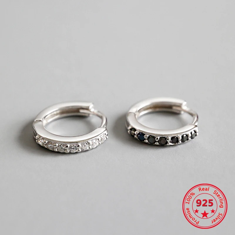 

925 Silver Circle Zircon Small Hoop Earring for Woman Beautiful Earring Jewelry