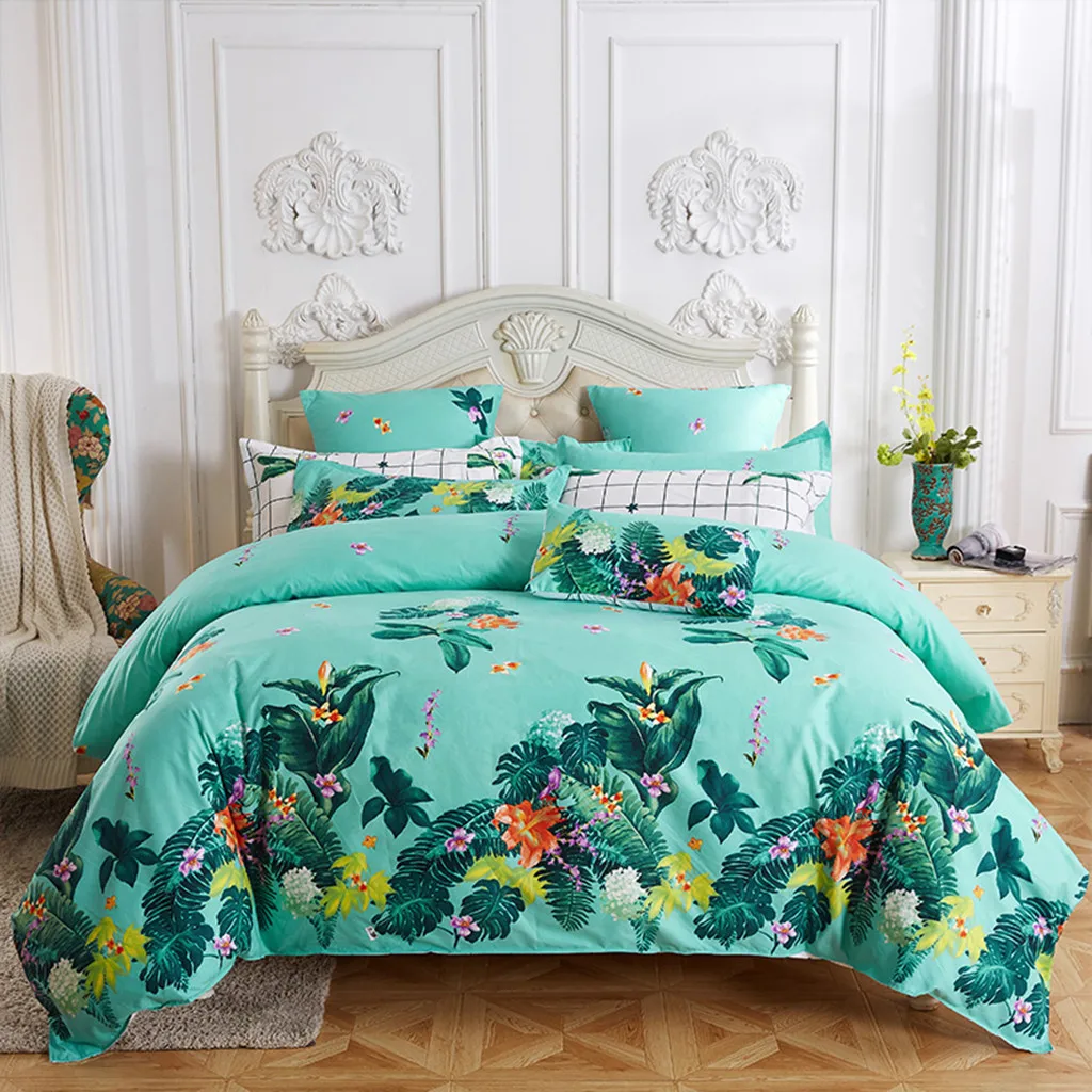 

Quilt Cover Set Polyester Bed Cover Set Four Piece Bedding Tribute Cotton Pillowcase Creative Pattern Full Size