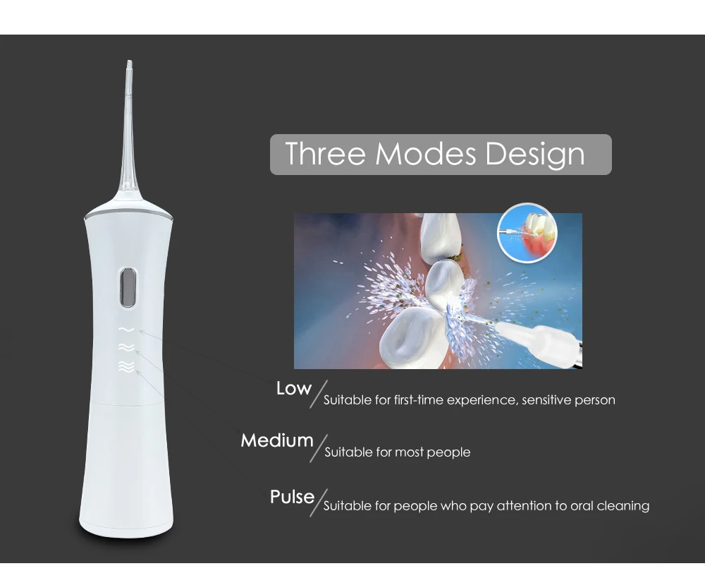 Portable Electric Oral Irrigator Rechargeable Water Floss Tooth Washing Tool